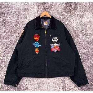 Vintage Carhartt Jacket 3XL Mens Detroit Blanket Lined Black Canvas Patchwork